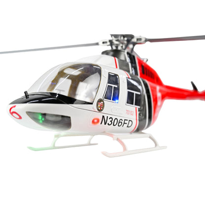 2,4G RC-Skala FlyWing BELL 206 Hubschrauber 4-Blatt-Rotor Fernbedienung Flugzeug GPS Bürstenloser Motor Batterie RTF Smart Drone Geschenk