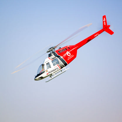 2,4G RC-Skala FlyWing BELL 206 Hubschrauber 4-Blatt-Rotor Fernbedienung Flugzeug GPS Bürstenloser Motor Batterie RTF Smart Drone Geschenk