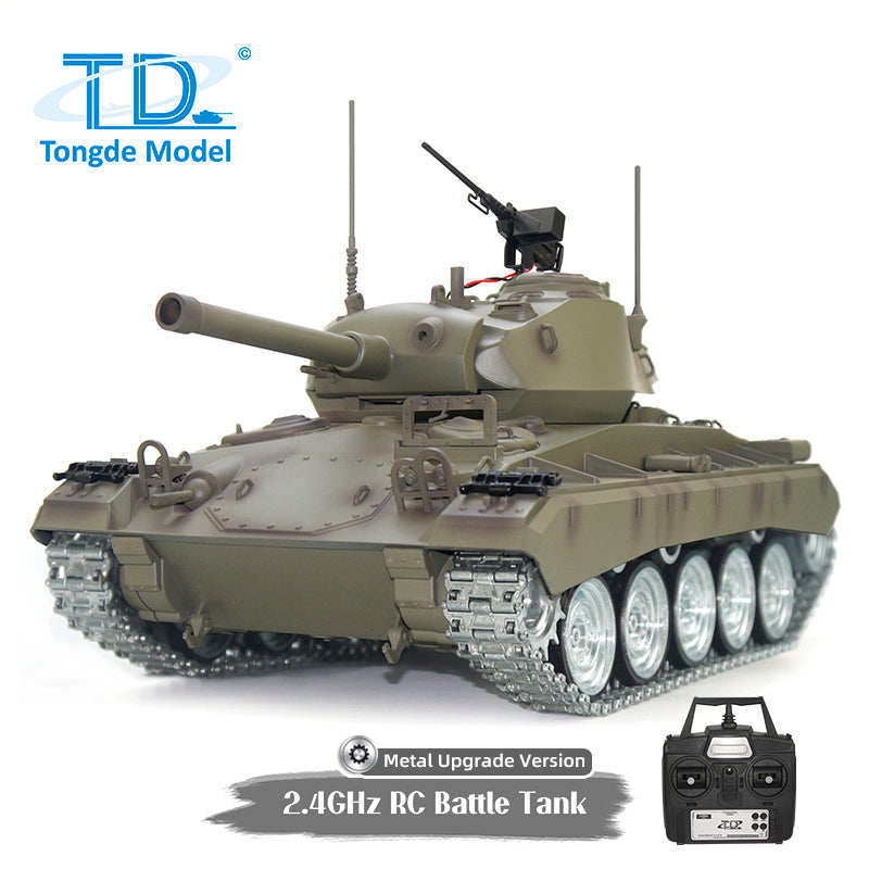 TOUCAN RC HOBBY Tongde M24 Chaffee 1/16 Remote Control Light Tank Infrared Combating System Turret Rotate