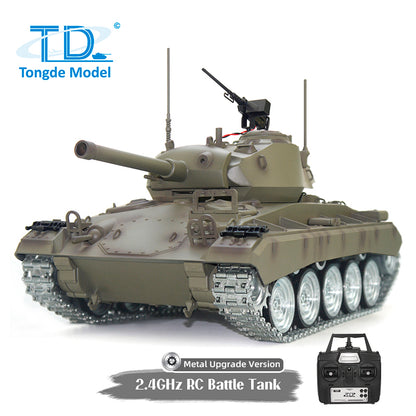 TOUCAN RC HOBBY Tongde M24 Chaffee 1/16 Remote Control Light Tank Infrared Combating System Turret Rotate
