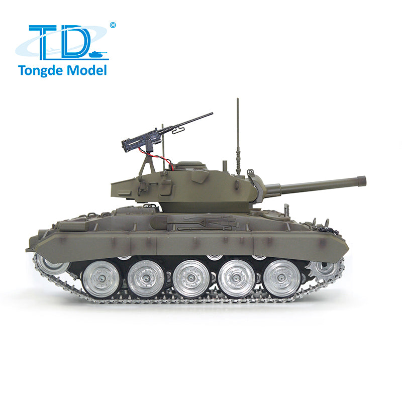 TOUCAN RC HOBBY Tongde M24 Chaffee 1/16 Remote Control Light Tank Infrared Combating System Turret Rotate