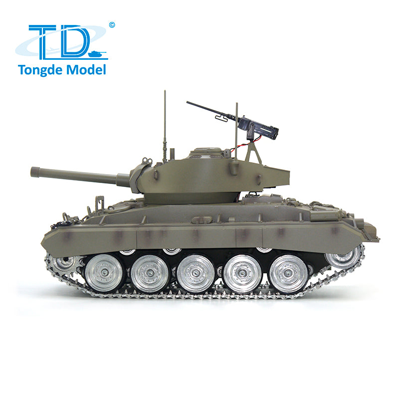 TOUCAN RC HOBBY Tongde M24 Chaffee 1/16 Remote Control Light Tank Infrared Combating System Turret Rotate