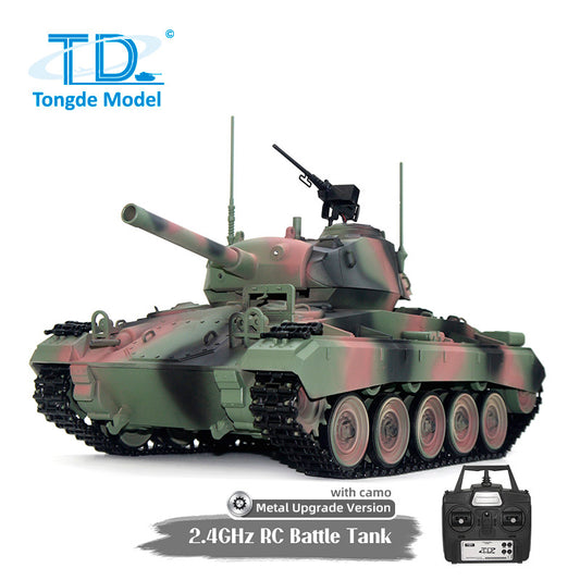 Tongde M24 Chaffee 1/16 Fernbedienung Leichter Panzer Infrarot-Bekämpfungssystem Turm drehen