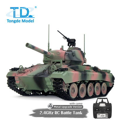 TOUCAN RC HOBBY Tongde M24 Chaffee 1/16 Remote Control Light Tank Infrared Combating System Turret Rotate