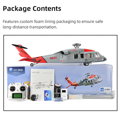 FLYWING MH-60T Jayhawk Remote Control Helicopter LED Light ACE Controller MH60T GPS ATT Mode One Key Return Beidou Positioning