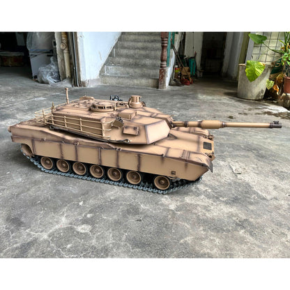 Henglong 2.4G 1/8 Full Metal USA Abrams M1A2 RTR RC Tank 3918 Model BB IR Smoke 360 Degrees Turret Barrel Recoil Sound Light