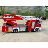 1/14 Remote Control Lift Ladder Fire Truck Electric RC Rescue Vehicle 4x4 Metal Chassis Flysky ST8 Radio Light System Sounds
