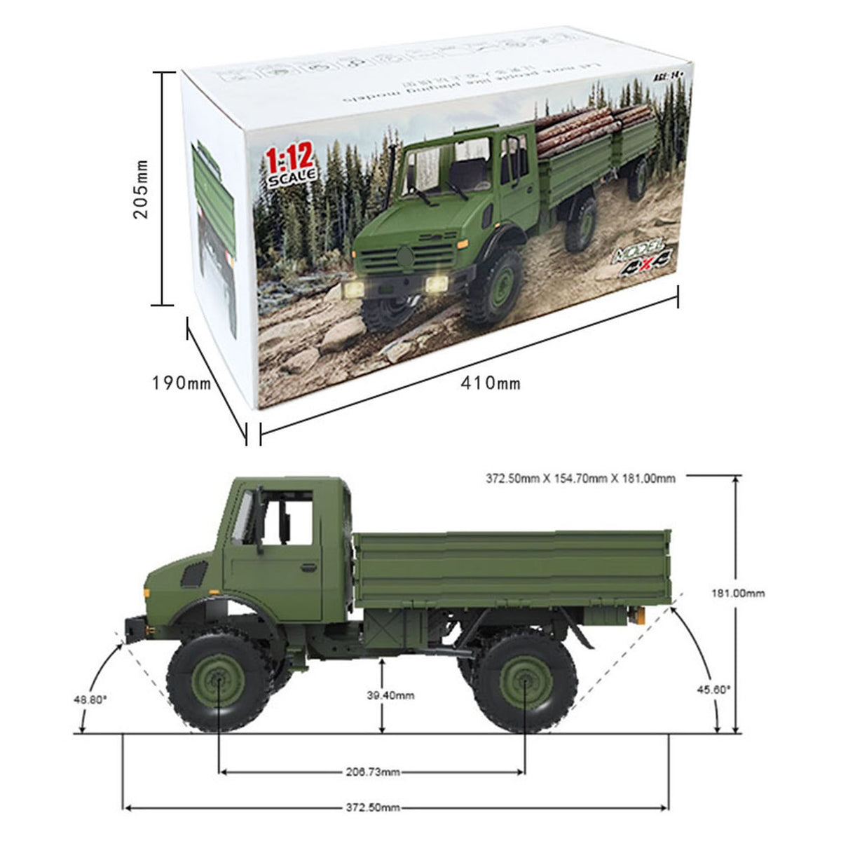 1/12 LDRC P06 Ferngesteuertes Crawler-Geländefahrzeugmodell 4?????¨¬????¡§?|2 Linear Speed Climbing Car Truck 15 km/h USB-Aufladung RTR Kinderspielzeug