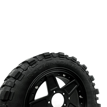 Metall Silber Ice CNC Felge Radnabe Vorderachse Schutzplatte 2,8 Zoll M/T Hochleistungsreifen für RC 1/6 SIXER1 Crawler Car