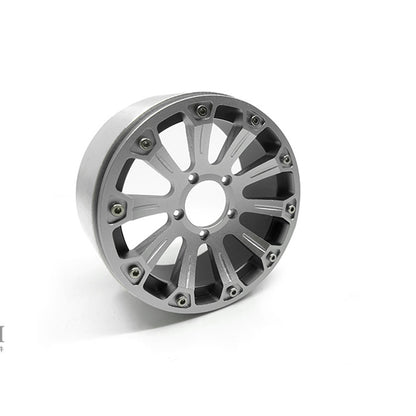 Metall Silber Ice CNC Felge Radnabe Vorderachse Schutzplatte 2,8 Zoll M/T Hochleistungsreifen für RC 1/6 SIXER1 Crawler Car
