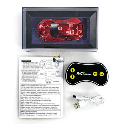 RC-Rennwagen im Maßstab 1/43, LED-Leuchten, RTR, Mini-Spielzeug, ferngesteuertes Elektroauto, lackiert und montiert für Multiplayer-Spiele