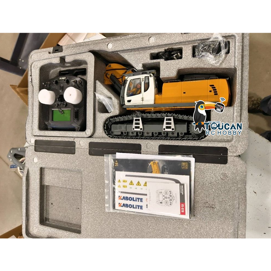 Second Hand Fast Free Shipping CA Stock Kabolite 1/18 K962-100S Hydraulic RC Excavator Metal Remote Control Digger with Electric Claw Breaker Hammer Ripper RTR