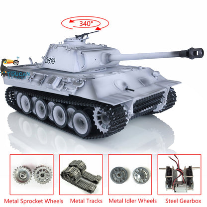 Henglong 1/16 TK7.0 Promotion German Panther V RTR RC Tank 3819 Infrared Combat BB Smoke Metal Sprockets Idlers Wheels Tracks Gearbox