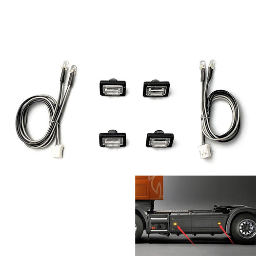 3V LED Kunststoff Seitenschweller Licht Warnleuchte für 1/14 DIY TAMIYA Fernbedienung Traktor Lkw R470 R620 Modell Auto Spielzeug Upgrade