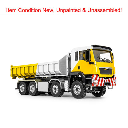 TOUCAN RC HOBBY LIMITED-TIME SALE LESU Z0098 1/14 Metal Hydraulic Roll On Off Dump Truck 8x8 Folding Hooklift Engineering vehicle with 3Speed Gearbox Differential Lock Sound Light