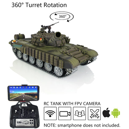 1/16 Maßgeschneiderter Heng Long TK7.0 Ferngesteuerter, fahrbereiter BB IR T72 Panzer 3939 Metallketten Räder FPV Rauch Sound