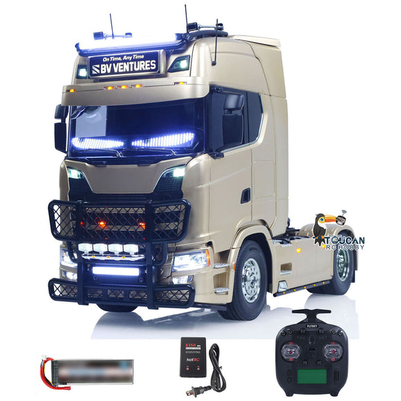 TOUCAN 1/14 Remote Control Tractor Truck 4X2 TAMIYA Chassis 56379 3Speed Gearbox Flowing Water Light Smoke Unit ST8 Radio RTR