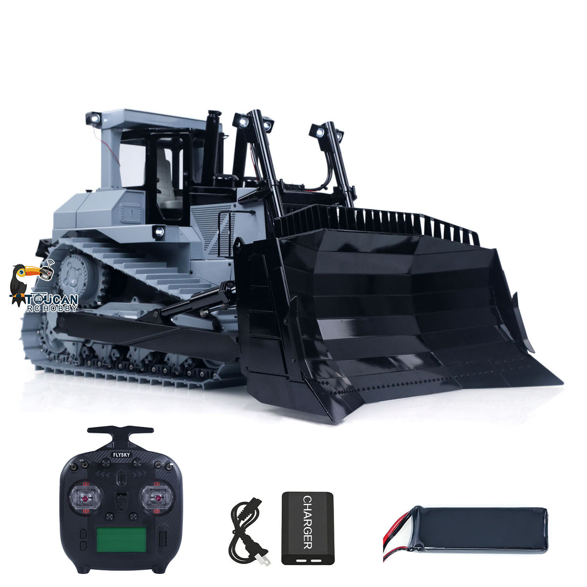 In Stock TOUCAN RC HOBBY JDM-98Ultra 1/14 Metal Hydraulic Bulldozer Remote Control Vehicle Model Flysky ST8 Radio Controller 201Sound System for Scale Enthusiasts