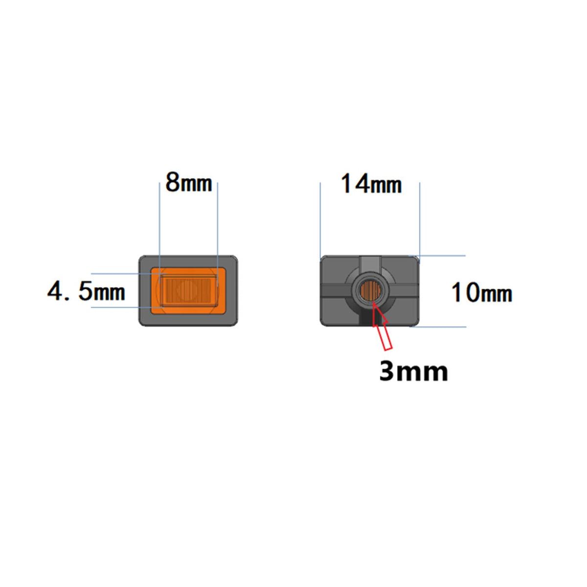 TOUCAN RC HOBBY 3V LED Plastic Side Skirt Light Warning Lamp for 1/14 DIY Remote Control Tractor Truck R470 R620 Model Car Toys Upgrade