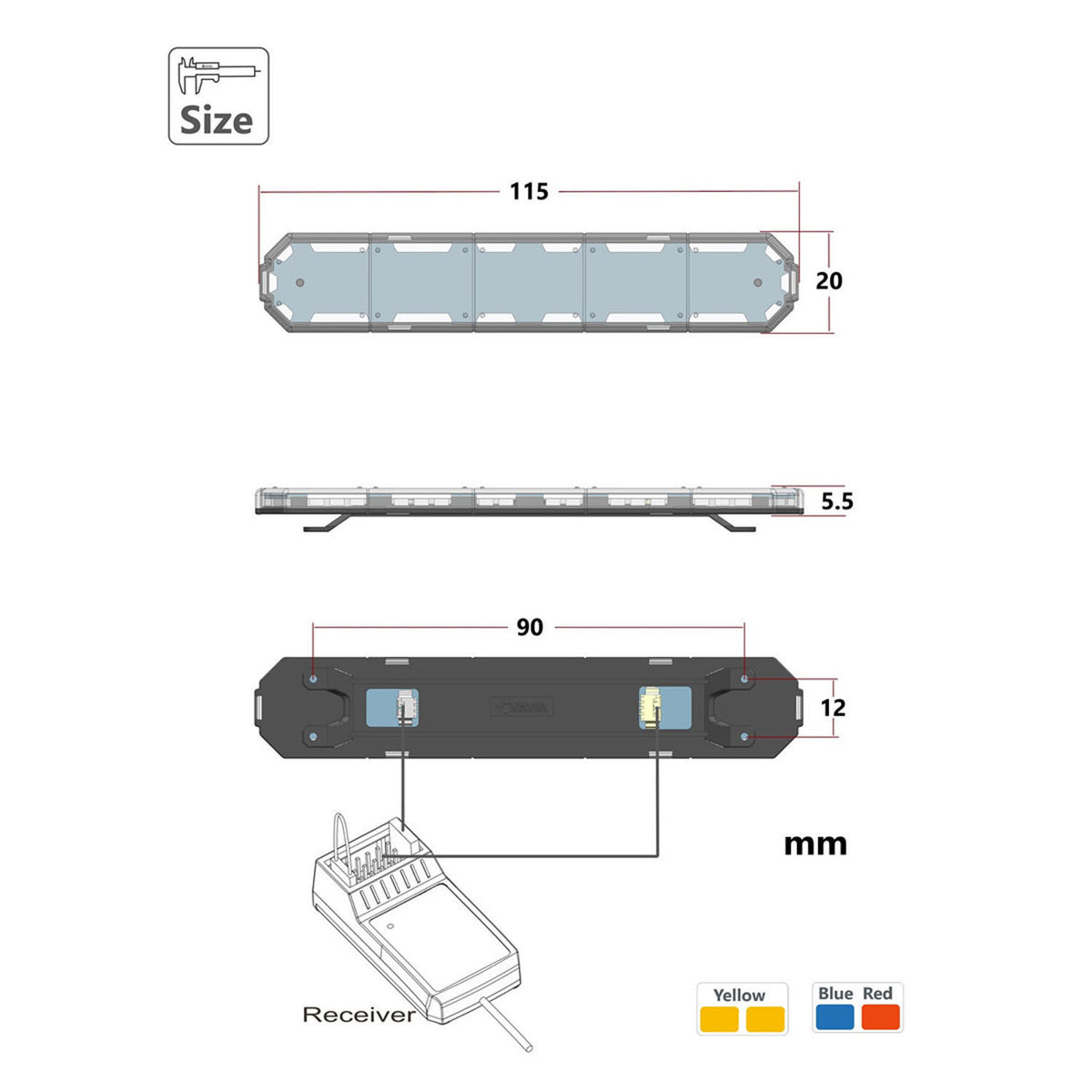 Warnleuchte LED 5V-6V Kunststoff-Dachlampe für 1/14 DIY TAMIYA Fernbedienung Traktor LKW RC Hydraulik Dumper Modell LKW Auto