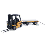 HUINA 1/10 2Axle Flatbed Trailer Manual Lifting Tail Board For 1/14 Electric Remote Control Forklift Model Light Sound Effect