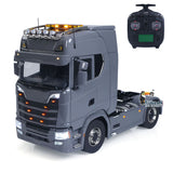 Metal Chassis Fifth Wheel 4X4 1/14 3Speed Radio Control Tractor Truck 770S Axle Locks Brushed ESC Motor Light System No Battery