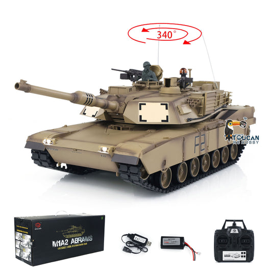 Henglong 1/16 2.4G TK7.0 Plastic USA Abrams M1A2 3918 RTR RC Tank Military Vehicle Model with BB IR Smoke Sound Light Metal Barrel