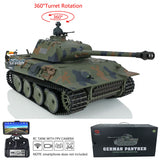 1/16 Henglong TK7.0 Plastic Version Panther Remote Controlled BB IR Tank Model 3819 W/ 360 Turret FPV Steel Gearbox Sound Smoke