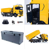 Toucanhobby 770S 1/14 5 Axles Metal RC Hydraulic Roll 0n Off Dumper Rear Axle Lifting 9-Way Reversing Valve for Model Enthusiasts