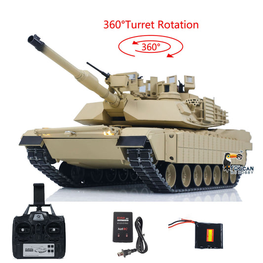 IN Stock TOUCAN 1/16 Metal RC Tank M1A2 Abrams IR Dual Current Driving Gearbox Barrel Recoil Elevation 360 Turret Rotation Smoke RTR Electric Periscope