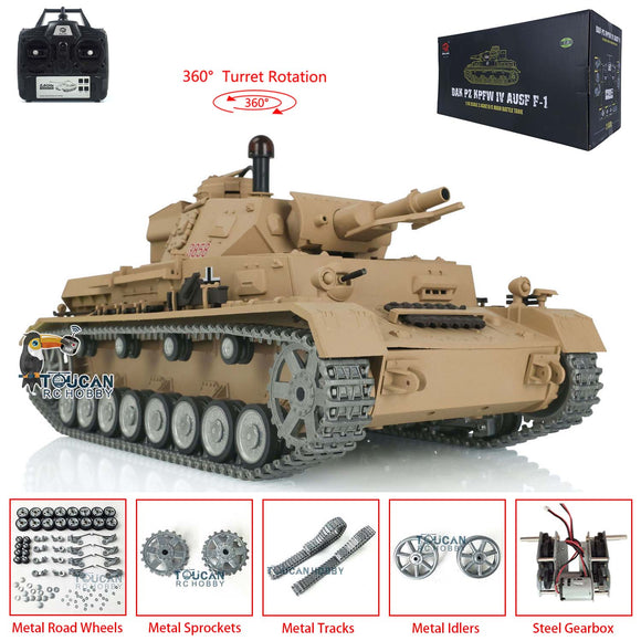 2,4 GHz Henglong 1/16 Maßstab TK7.0 Angepasste Version Panzer IV F Betriebsbereiter ferngesteuerter Panzer 3858 360 Metallkettenräder