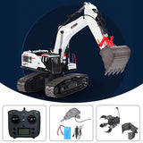 Schnelles Freies Verschiffen 1/14 HUINA RC Metall Bagger Modell Spielzeug 1594 Radio Licht Batterie 22CH Sound Eimer Klaue Bau Fahrzeug