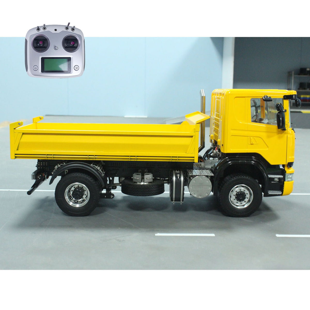 1/14 4x4 RC Hydraulisches Auto Metall Fernbedienung N44 Muldenkipper Mit Licht Sound 3-Gang-Getriebe Motor Lackiert Montiert
