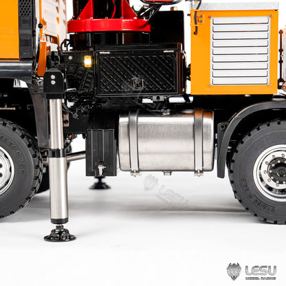 TOUCAN RC HOBBY PROMOTION LESU 6X6 Metal 1/14 RC Hydraulic Crane Truck 3Speed Remote Control Lorry Car 7CH Valve 4MPA 6 Outriggers Sound Axle Diff Lock
