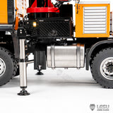 LESU 6X6 Metal 1/14 RC Hydraulic Crane Truck 3Speed Remote Control Lorry Car 7CH Valve 4MPA 6 Outriggers Sound Axle Diff Lock