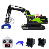 1/14 EC380 3 Arms RC Hydraulic Excavator Tracked Assembled Painted Digger Model W/ Hydraulic Clamp Buckets Ripper Transmitter
