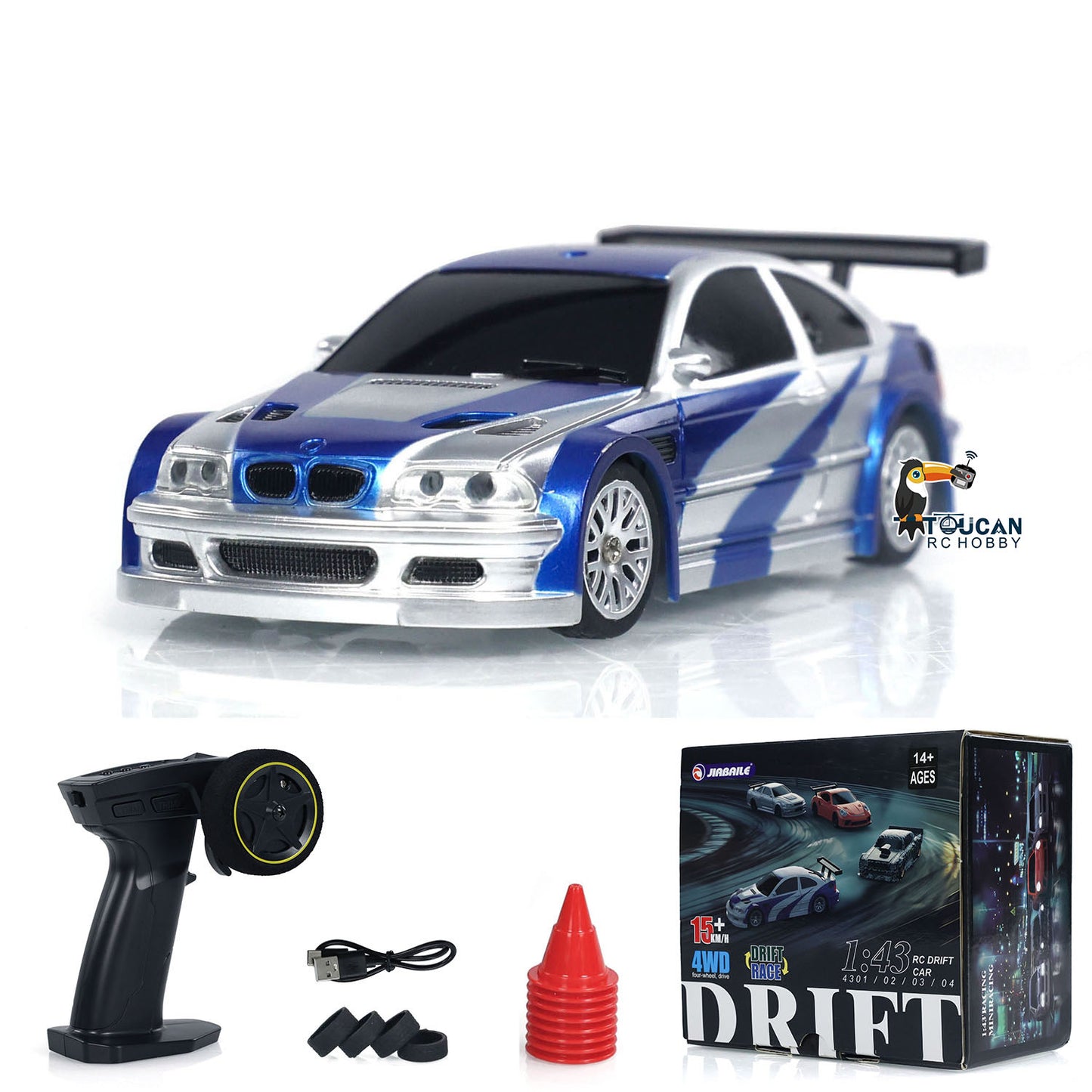 TOUCANHOBBY 1/43 4WD Ready to Go RC Rennwagen Ferngesteuertes Driftfahrzeug Mini Spielzeug Elektromodell Lichter RTR