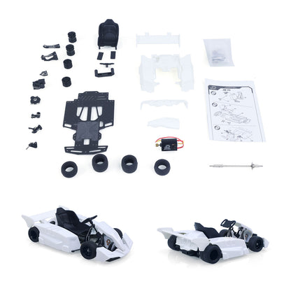 JDM 298B 1/10 Plastic RC Go-Kart DIY Model Radio Controlled Electric Racing Vehicle Unlimited Retrofit for Advanced Player