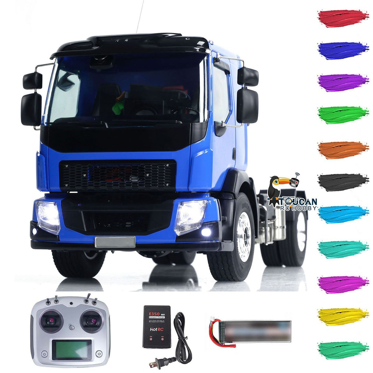 TOUCAN RC HOBBY LESU 4x4 RC Tractor Truck 1/14 RTR Painted Assembled Radio Controlled Car Light Battery Metal Chassis ESC Motor