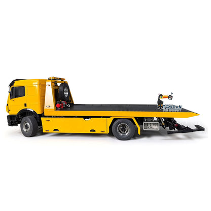 TOUCAN RC HOBBY Metal 4x4 1/14 Remote Control Hydraulic Road Rescue Truck 3348 3-Speed Gearbox Flatbed Tow Trucks Rollback Wrecker Diff Locks