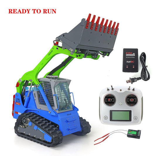 TOUCAN RC HOBBY LESU AOUE LT5 1/14 Metal RC Skid-Steer Loader B0008 with FlySky I6S Radio Controller Sound Light for Hydraulic Construction Vehicle Model Enthusiast