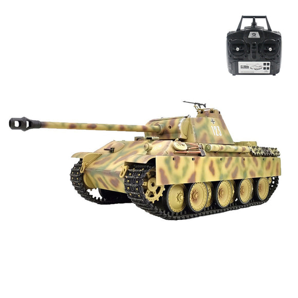 Henglong RTR 1/16 7.0 RC Tank German Panther G 3879 Steel Gearbox BB IR Sound Smoking 2.4G Radio 1800MAH Battery 320 Degree
