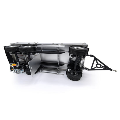 1/14 Grad Metall 3 Achsen Vollanhänger für RC Hydraulischer Muldenkipper Ferngesteuertes Baufahrzeug