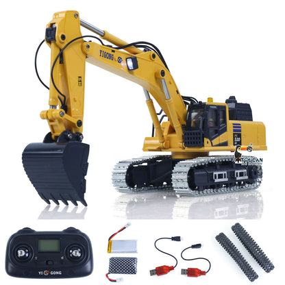 NEW TOY! 1/50 RC Digger PC520 Electric Lifting Radio Control Excavator Engineering Vehicle Metal Tracks Lights Sound Small Toy Collection
