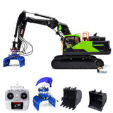 1/14 RC-Hydraulikbagger-Modell, Metall-Funksteuerungsbagger EC380 mit Metall-Greifschaufeln, T12D-Fernbedienung und Empfänger