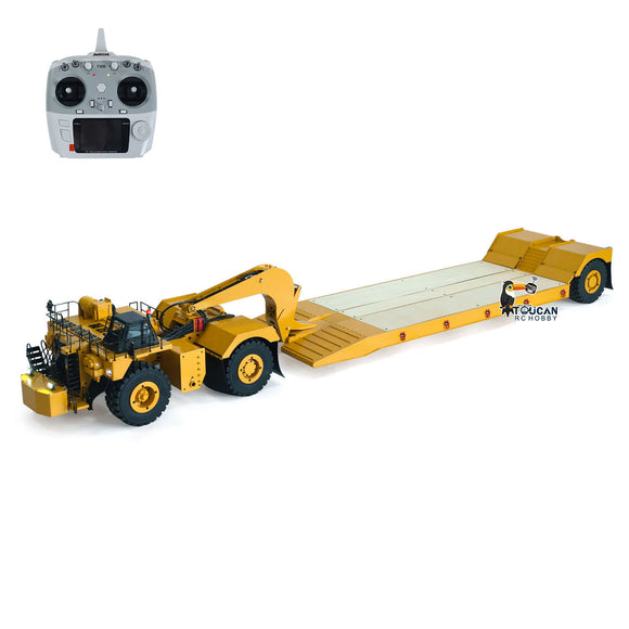 1.8Meters Long! Metal 1/20 RC Heavy Duty Hydraulic Mining Trailer C739D PRO Gooseneck Car Remote Control Construction Vehicle