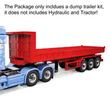 1/14 Metal 3Axles Remote Control Low Bed Dump Trailer Electric Legs WITHOUT Hydraulic System for Tamiya LESU RC Tractor Truck