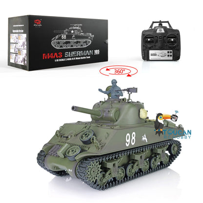 Henglong 1/16 2.4G TK7.0 Plastic USA M4A3 Sherman 3898 RTR RC Tank 360 Degrees Turret Infrared Combat BB Smoke Metal Barrel