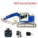 1/14 Metal 3CH 2Arms RC Hydraulic Tracked Excavator JDM-208 R920 Radio Control Digger Engineering Vehicle Light Battery Motor