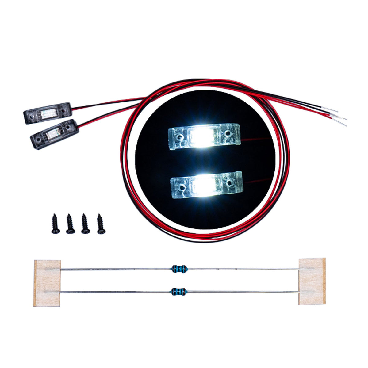 LED Kunststoff 2,2 V-3 V Warnleuchte Breite Lampe für DIY TAMIYA 1/14 RC Traktor Lkw Bulldozer Bagger Dumper R470 770S 3363 1851